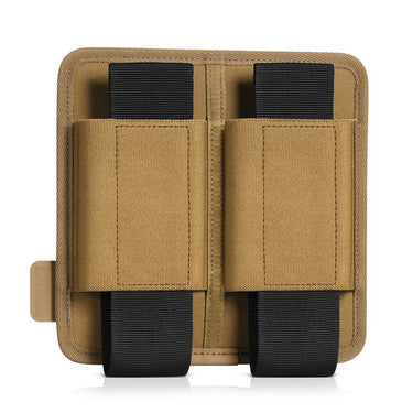 Two-slot tactical magazine holder, Flat Dark Earth with black elastic straps