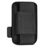 Rifle magazine holder pouch, single-slot side view in dark grey with black elastic
