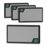 Magnetic writable ID patches: gray write surface, black frame, teal icon