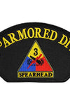 US Military USAR 003rd Armored Division Spearhead (5-1/4"x3") Hat Patch Iron On