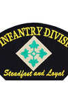 US Military USAR 004th Infantry Division Steadfast and Loyal (5-1/4"x3") Hat Patch Iron On