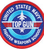 US Military USN TOP GUN United States Navy Fighter Weapons School (3-1/16") Patch Hook And Loop