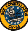 US Military USN USS Constellation T767 1967 CV-64 (3-1/16") Patch Iron On