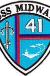 US Military USN USS Midway Shield 41 (3-1/8") Patch Iron On
