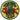 Round embroidered service patch with green border, Vietnam tree and red figures, printed text