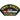 Black fabric veteran patch with yellow WWII-KOREA lettering and medal ribbon bars