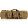 Double rifle bag, tan with padded handle and multiple side storage pockets