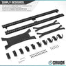 10-hook wall-mounted rack with dark rail and curved hook arms for organized mounting