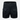 Black cargo shorts with button waist and two side utility pockets