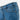 Close-up of light blue denim jeans waistband and front pocket seams.