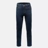 Slim jeans in dark blue denim, belt loops, button fly, five-pocket styling