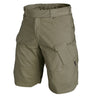 Olive cargo shorts with elastic waistband and cargo pockets, 11-in ripstop