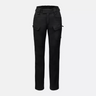 Women’s cargo pants in black with multiple side pockets and stitched utility details