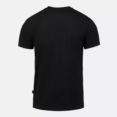 Black crew-neck T-shirt with plain back view