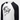 Raglan long sleeve t-shirt with large helmet graphic on white front and black sleeves.