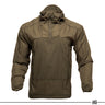 Windrunner windshirt in olive green, pullover hood with full-length front zipper