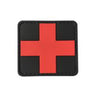 Medic cross patch with red cross on dark gray backing