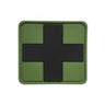 Medic cross patch with black cross on green backing