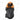 Black knee protector with oval armor plate and adjustable webbing straps