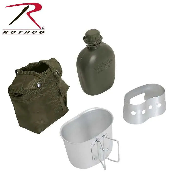 Rothco 4pcs Canteen Kit With Cover/Cup/Stove/Stand