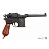 Denix Mauser C96 pistol replica with dark frame and brown wood grip