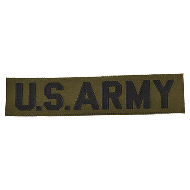 Olive drab textile badge patch with U.S. ARMY lettering