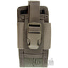 Maxpedition clip-on phone holster, olive and tan webbing with belt clip