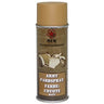 Coyote tan matte army spray paint can with red emblem and front label