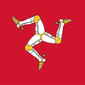 Regimental polyester flag with red background and white-gold crossed boots emblem