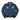 Navy bomber jacket with embroidered winged emblem, full-zip front, snap pockets