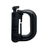 Black Grimloc carabiner with locking gate and keyring-style strap loop