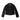 Ladies wool cropped peacoat, black; double-breasted with dark buttons and notch lapels