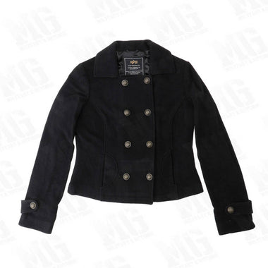 Alpha Industries Ladies Wool Cropped Peacoat Black / XS (X-Small) (7099804057784)
