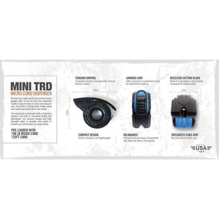 Atwood Rope Mini TRD Micro Cord Dispenser Black Black / 125' (7099902099640)