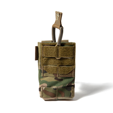 Multicam single MOLLE magazine pouch with adjustable strap and hook-and-loop front