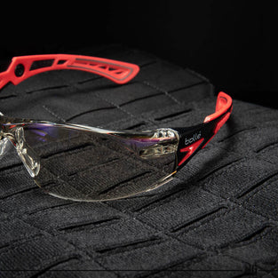 Bolle Rush Plus Protective Glasses Asian Fit ESP Lens ESP/Red (7102381752504)