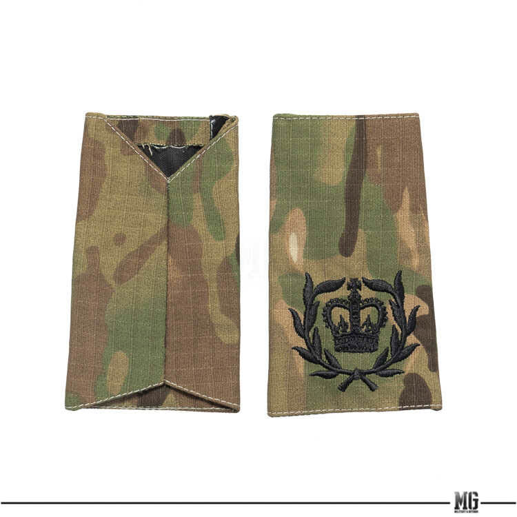 British Army WO2 QMSI/RQMS Rank Slides Black/MTP Pair – Hong Kong MG ...
