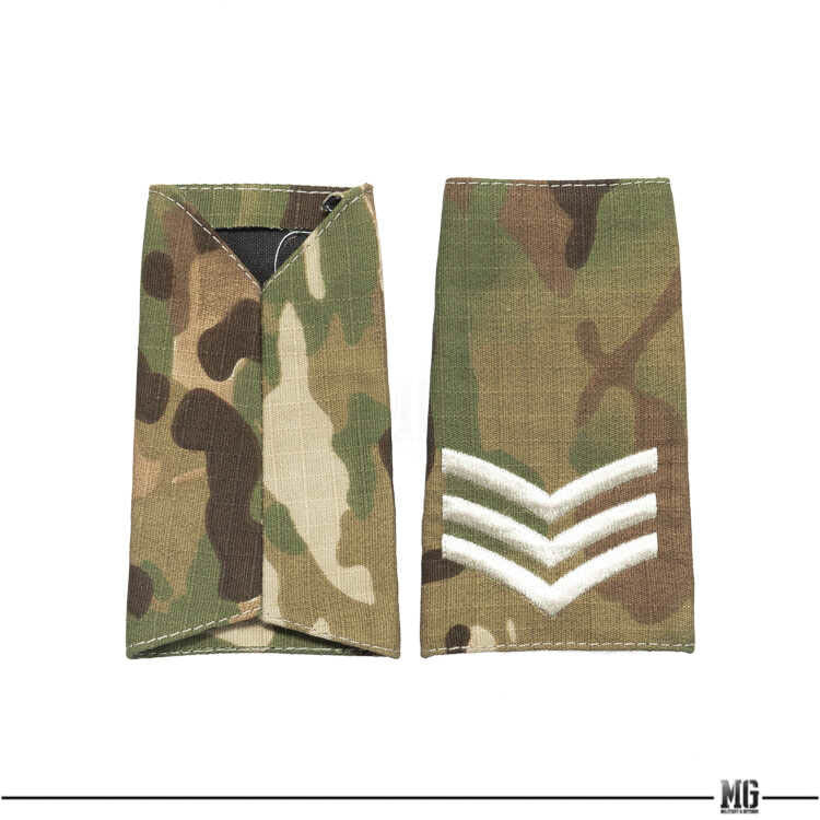 Stitch Masters Associates, SERGEANT RANK SLIDES, Embroidered In Black Silk Threads On Olive - Foto 2