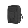Black tactical IFAK pouch with hook-and-loop panel and zipper pull tab