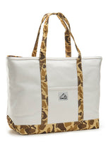 Captain Stag Camp Out Tote Bag Large White/Camo (7103052054712)