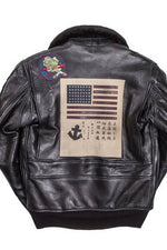 Cockpit USA Top Gun Navy G-1 Leather Jacket Brown / S (Small) (7103060115640)