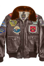 Cockpit USA Top Gun Navy G-1 Leather Jacket Brown / S (Small) (7103060115640)