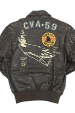 Cockpit USA USS Forrestal Vietnam G-1 Flight Jacket Brown / 42 (7103060312248)