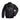 Men’s A-2 pilot goatskin jacket in black with stand collar, snap pockets, and zip front