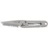CRKT folding knife with serrated edge, gray handle