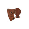 Brown leather knife sheath with CRKT logo, snap buttons and belt loop