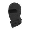 Breathable cotton balaclava in black with face opening and neck guard tab