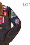 Cockpit USA Movie Hero Top Gun Navy G-1 Leather Long Jacket