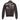 Brown leather G-1 bomber jacket back graphic with “Black Eagle” lettering and striped motif
