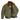 Olive drab B-10 flight jacket open front showing brown shearling lining and pockets
